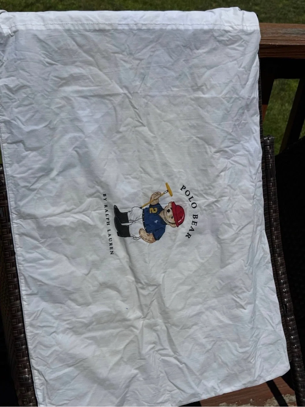 Ralph Lauren Polo Teddy Bear Player Standard Pillowcase USA Vintage 90s